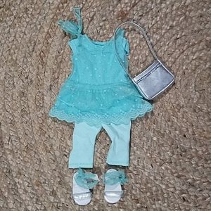 American Girl 18" Doll Teal outfit